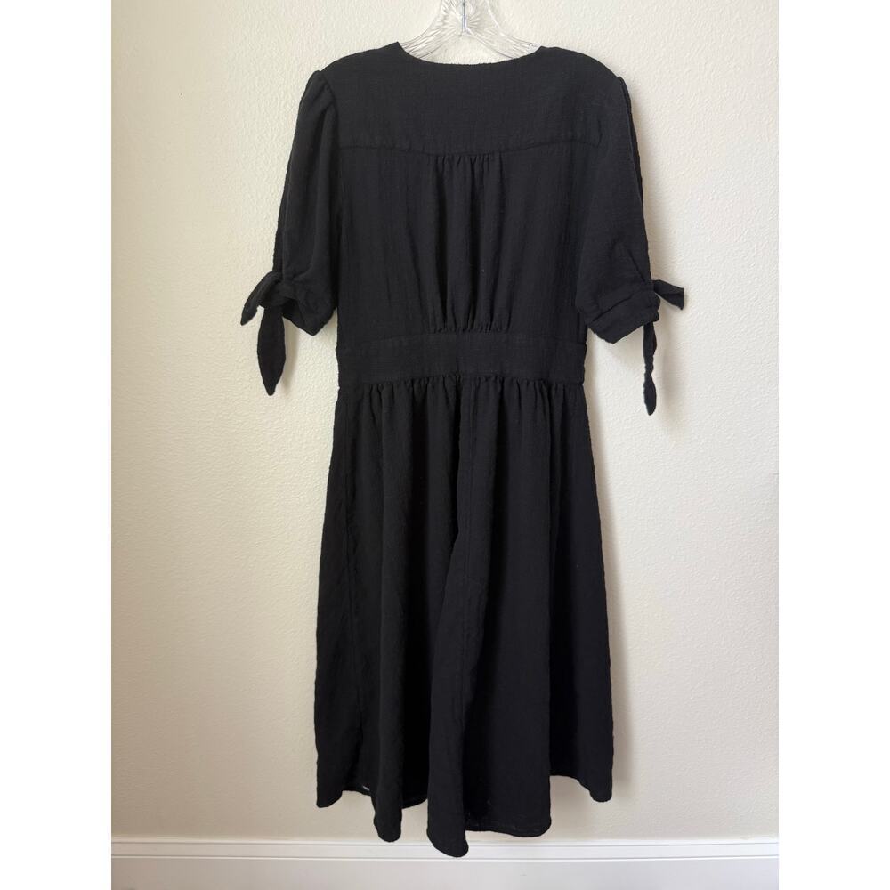 Free People Love My Life Black Cotton Midi Dress Size Medium - Picture 4 of 8